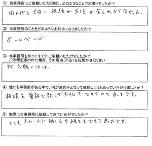 【相続登記】浦安市　Ｏ・Ｋ様